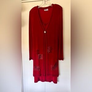 Nina Piccalino 2-pc set vtg sleeveless dress with matching tunic length jacket